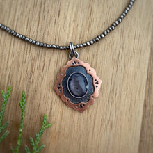 Load image into Gallery viewer, Star Sapphire Ornate Frame Necklace / 17”