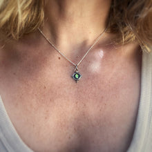 Load image into Gallery viewer, Synthetic Opal Evil Eye Necklace / 16”