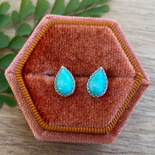 Load image into Gallery viewer, Kingman Turquoise Teardrop Stud Earrings