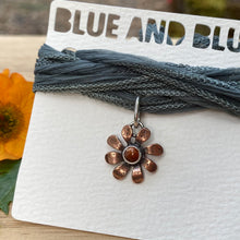 Load image into Gallery viewer, Sunstone &amp; Copper Flower Silk Choker