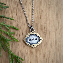 Load image into Gallery viewer, “Resist” Ornate Frame Necklace / 18”