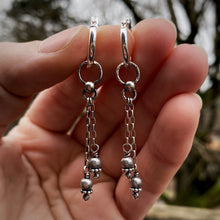 Load image into Gallery viewer, Lapis Lazuli &amp; Fringe Hoop Earring Set