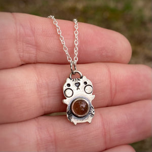 Herman, the Sunstone Hampster Necklace / Choose your Chain Length!