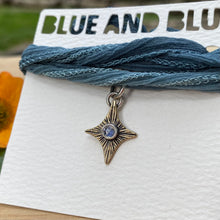 Load image into Gallery viewer, Rainbow Moonstone &amp; Brass Star Silk Choker