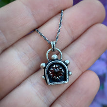Load image into Gallery viewer, Garnet Lantern Shadowbox Necklace / 18”