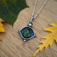 Load image into Gallery viewer, Green Serpentine Evil Eye Necklace / 18”