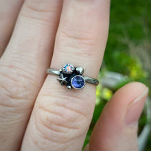 Load image into Gallery viewer, Tanzanite &amp; Synthetic Opal Starry Ring / Size 6.75