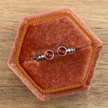 Load image into Gallery viewer, Double Garnet Open Band Ring / Size 6.5 - 7