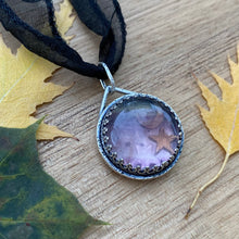 Load image into Gallery viewer, Fluorite Reversible Pumpkin Choker Pendant