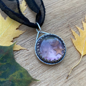 Fluorite Reversible Pumpkin Choker Pendant