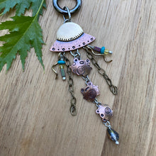 Load image into Gallery viewer, Timmy, Tommy, &amp; Tammy the Frogs vs. UFO Jumbo Copper Charm