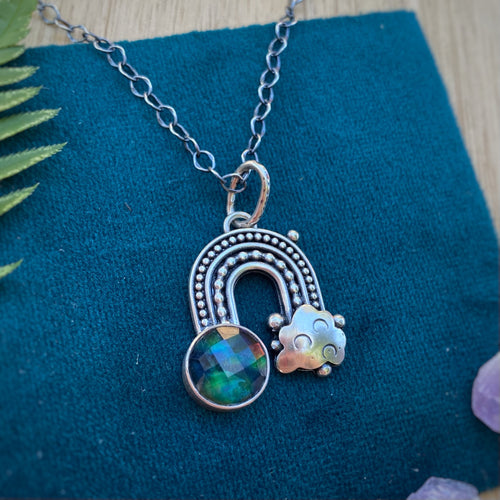 Abalone Quartz Rainbow Necklace / 17”