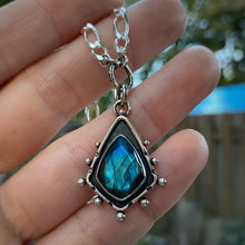 Load image into Gallery viewer, Labradorite Chunky Chain Statement Necklace / 18”