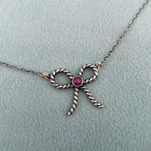 Load image into Gallery viewer, Ruby Bow Necklace / 16.5”-18.25”