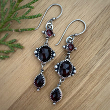 Load image into Gallery viewer, Garnet Statement Earrings