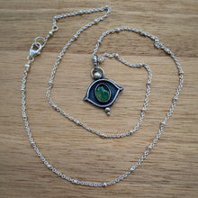 Load image into Gallery viewer, Green Serpentine Evil Eye Necklace / 18”