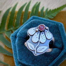 Load image into Gallery viewer, Ruby Coneflower Ring / Size 8.25