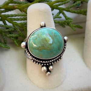 Turquoise Mountain Statement Ring / Size 7.25 - 7.5