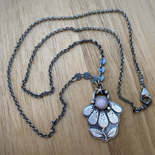 Load image into Gallery viewer, Pink Opal Coneflower Necklace / 19”