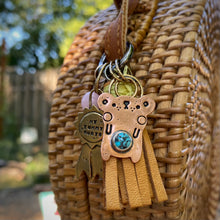Load image into Gallery viewer, Sandy the Bear Turquoise Copper Charm