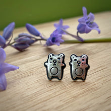 Load image into Gallery viewer, Layered Teddy Bear Stud Earrings