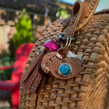 Load image into Gallery viewer, Lenny the Pup Copper Turquoise Copper Charm