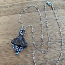 Load image into Gallery viewer, Rutile Quartz &amp; Labradorite Moth Necklace / 20”