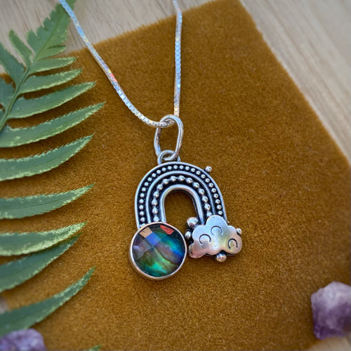 Abalone Quartz Rainbow Necklace / 18”