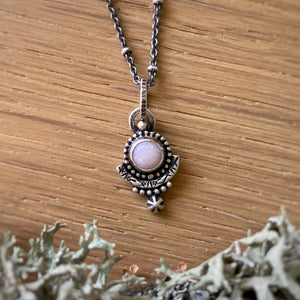 Pink Opal Pendant Necklace / 16”