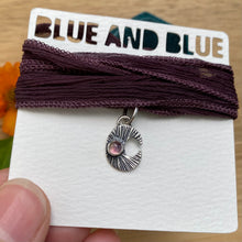 Load image into Gallery viewer, Fluorite &amp; Silver Moon Silk Choker