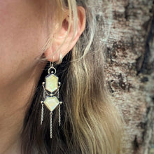 Load image into Gallery viewer, Mother of Pearl Fringe Earrings