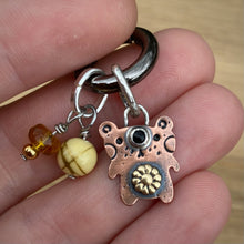 Load image into Gallery viewer, Honey the Bear Copper &amp; Black Onyx Charm