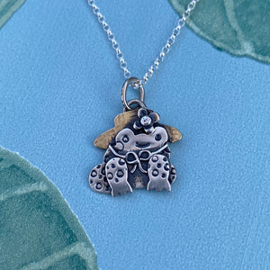 “Lady Lily Padds” Frog Necklace / Choose Your Own Chain Length!