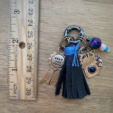 Load image into Gallery viewer, Clementine the Raccoon Blue Goldstone Copper Charm