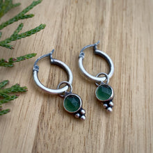 Load image into Gallery viewer, Green Serpentine &amp; Dagger Hoop Earring Set