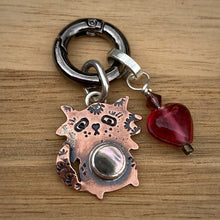 Load image into Gallery viewer, Buddy the Raccoon Copper &amp; Abalone Charm