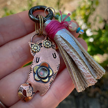 Load image into Gallery viewer, Dan the Cat Glitter Copper Charm