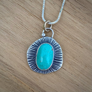 Turquoise Mountain Chunky Pendant Necklace / 20”