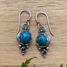 Load image into Gallery viewer, Mineral Park Turquoise &amp; Black Sapphire Earrings