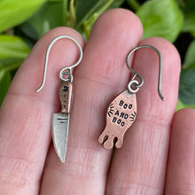 Load image into Gallery viewer, Garnet Drippy + Knife Dangle Earrings {B}
