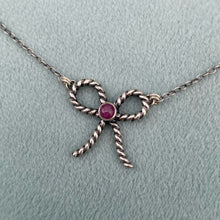 Load image into Gallery viewer, Ruby Bow Necklace / 16.5”-18.25”