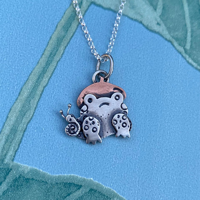 “S. Cargot” Frog Necklace / Choose Your Own Chain Length!