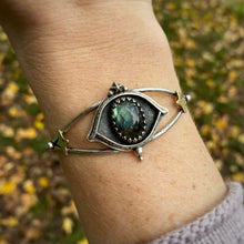 Load image into Gallery viewer, Labradorite Evil Eye Cuff
