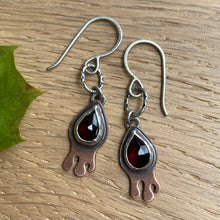 Load image into Gallery viewer, Garnet Drippy Dangle Earrings {B}