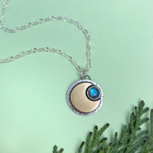 Load image into Gallery viewer, Mini Moon Necklace - Labradorite / 18” / Made to Order