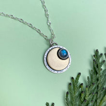 Load image into Gallery viewer, Mini Moon Necklace - Labradorite / 18” / Made to Order