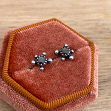 Load image into Gallery viewer, Black Sapphire Sputnik Studs {B}