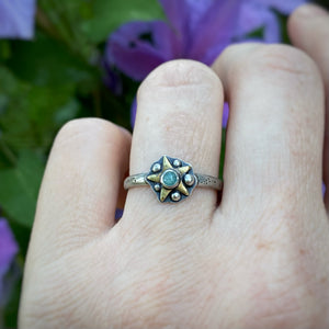 Amazonite Starry Stacker Ring / Size 9