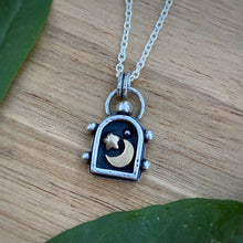 Load image into Gallery viewer, Moon &amp; Star Lantern Shadowbox Necklace / 20”