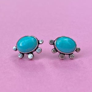 Turquoise Dotty Studs / Made to Order